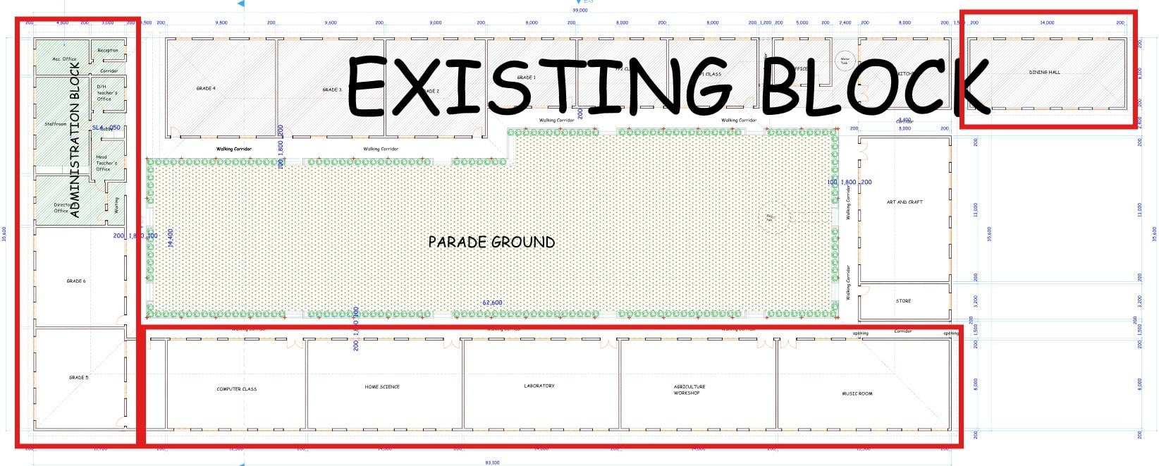 Bauplan Schulerweiterung Kenia